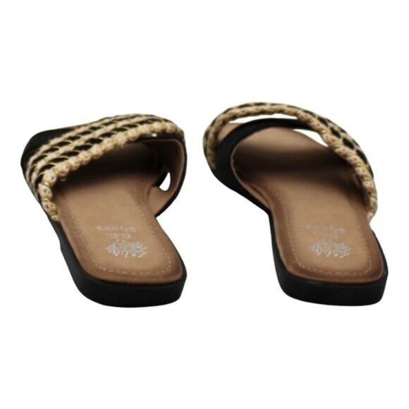 GC Shoes Black Flat Sandals - Picture 7 of 8